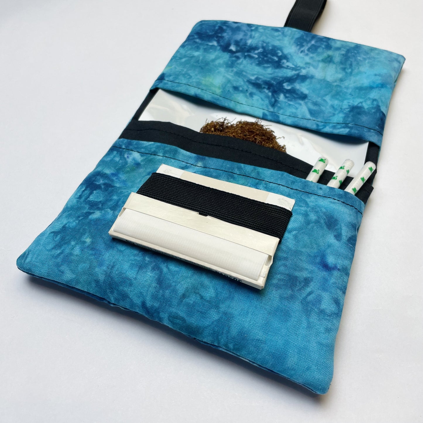 Handmade Ocean Blue Ice Dye Tobacco Pouch