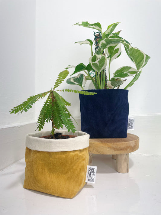 Handmade Corduroy Indoor Plant Pot Cover | Cord Houseplant Pot Sleeve