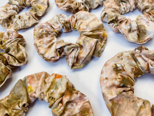 Light Brown Ice Dye Handmade Cotton Scrunchie