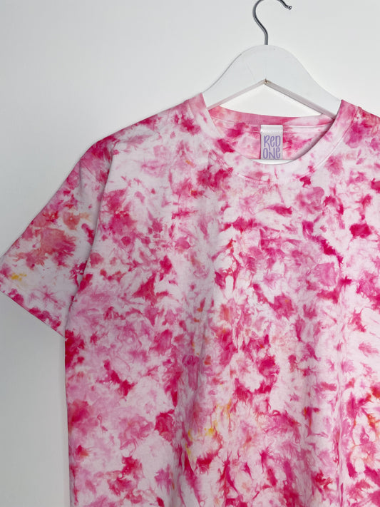 M | Ice Dye Pink Hand Dyed Ice Tie Dye T-Shirt
