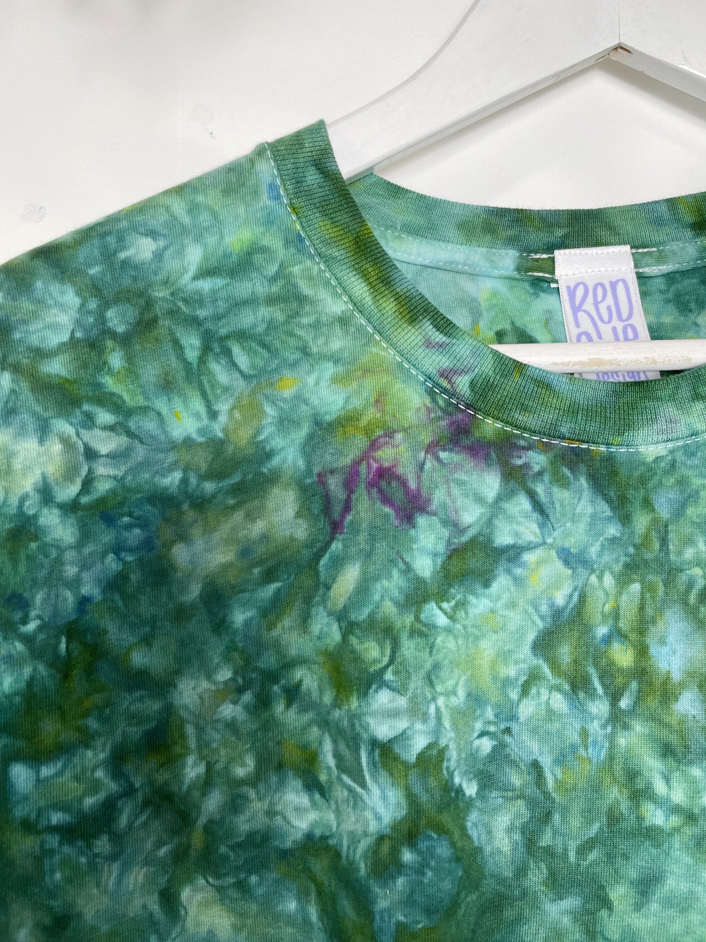 M | Ice Dye Dark Green Hand Dyed Ice Tie Dye T-Shirt