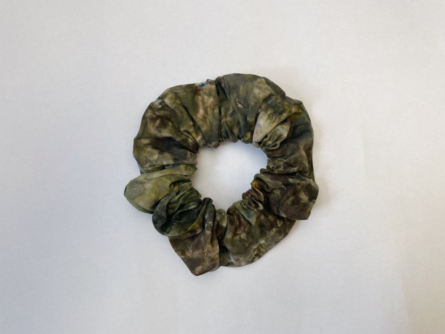 Dark Brown Ice Dye Handmade Cotton Scrunchie