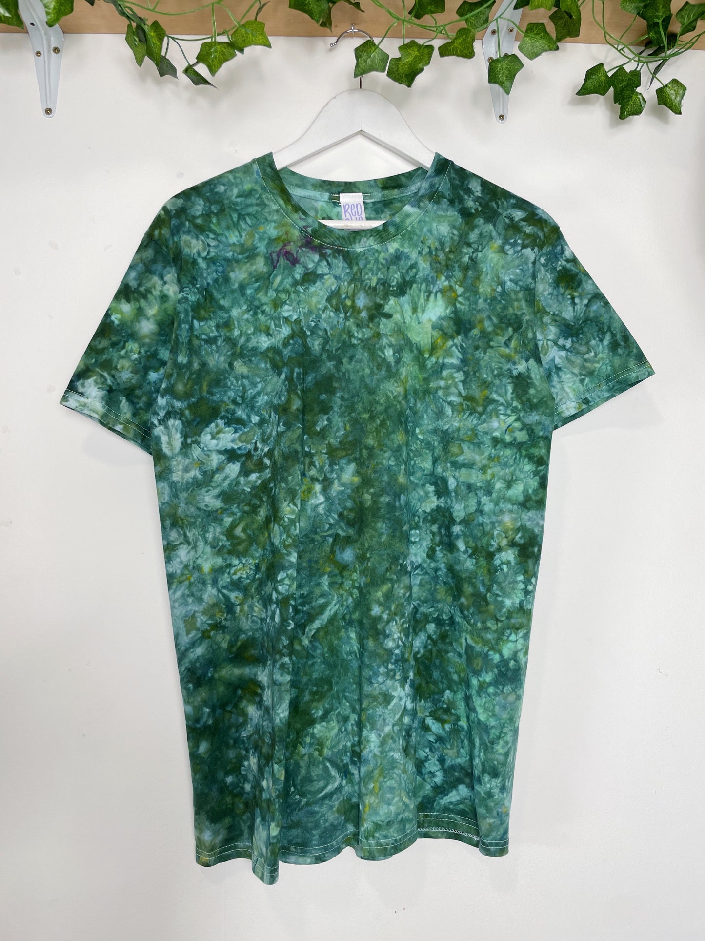 M | Ice Dye Dark Green Hand Dyed Ice Tie Dye T-Shirt
