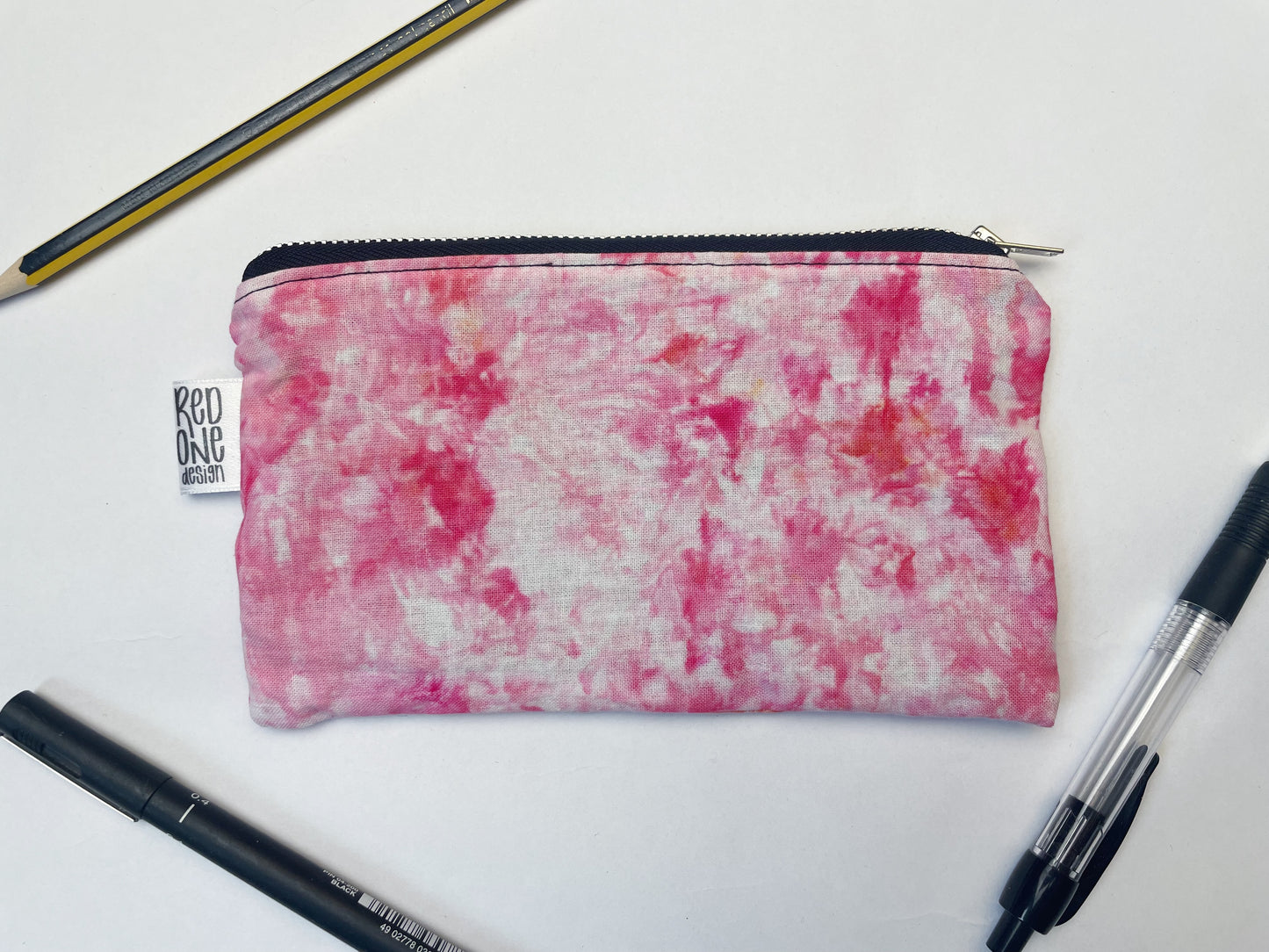 Handmade Ice Dye Zip Pouch | Colourful Pencil Case | Small Coin Purse Make-up Pouch