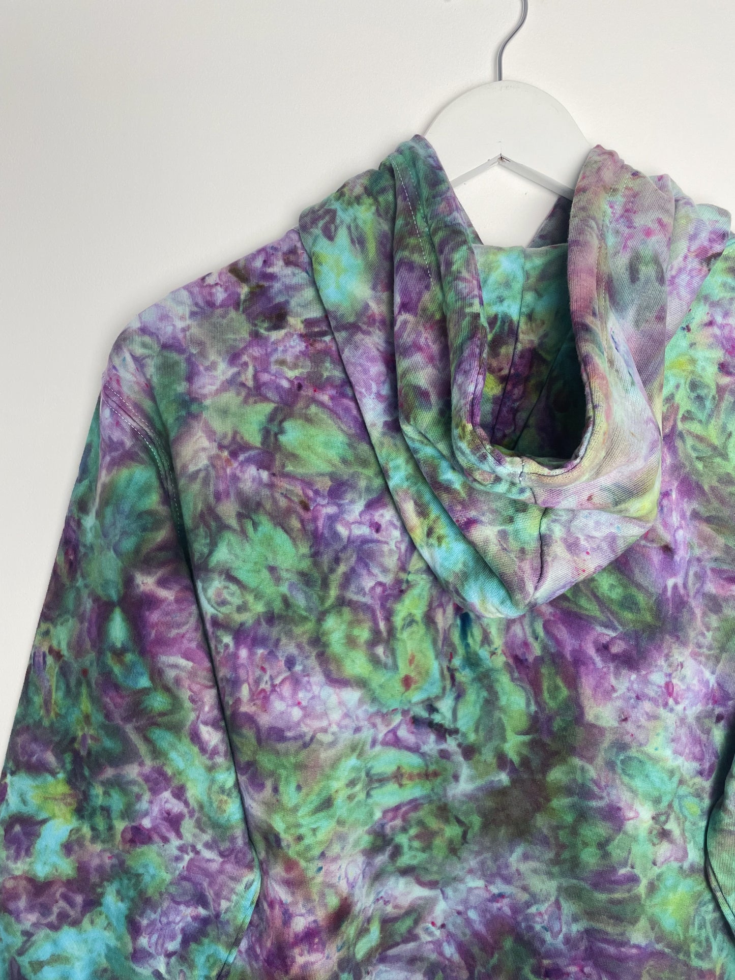 S | Ice Dye Purple Hand Dyed Pullover Hoodie