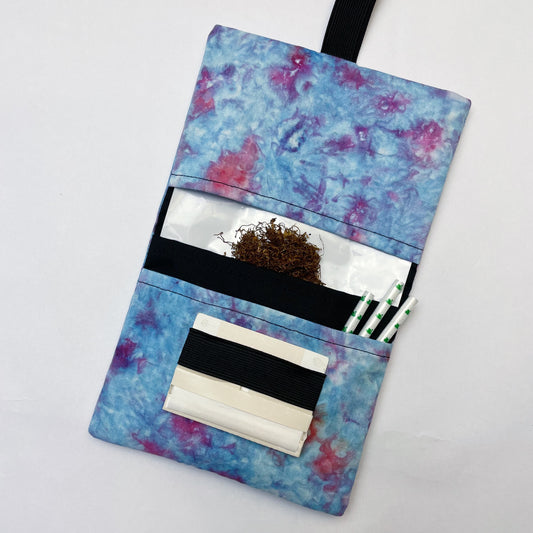 Handmade Ice Dye Tobacco Pouch | Purple Tobacco Storage Cover