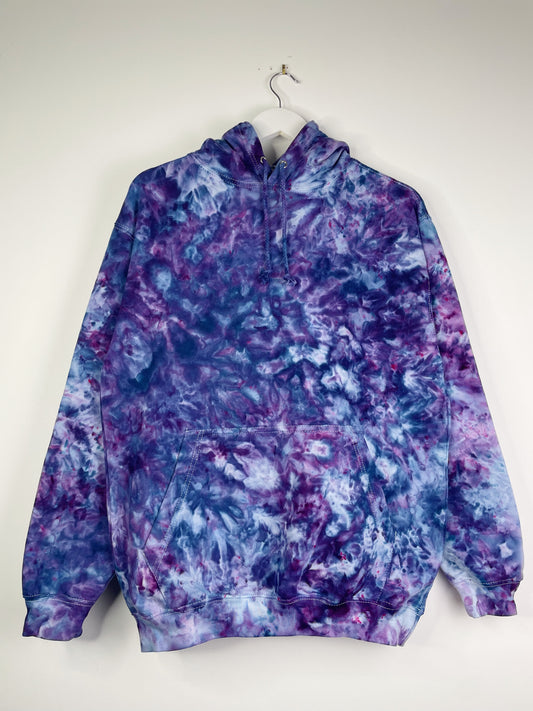 M | Ice Dye Purple Hand Dyed Pullover Hoodie