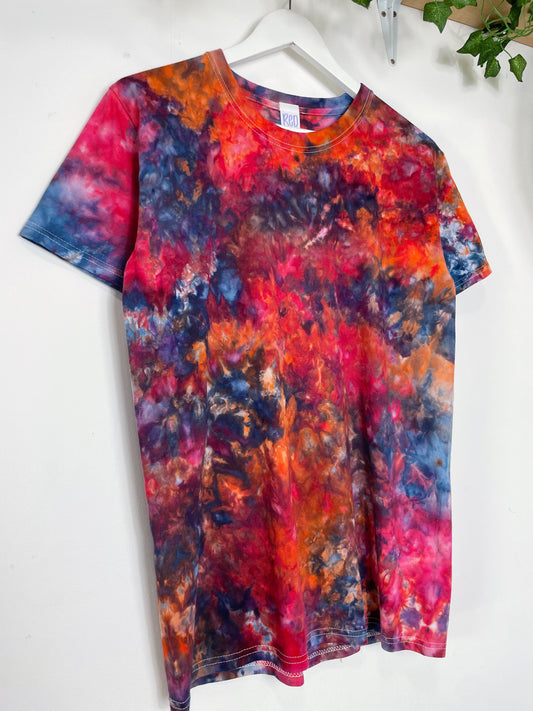 S | Ice Dye Red Galaxy Hand Dyed Ice Tie Dye T-Shirt