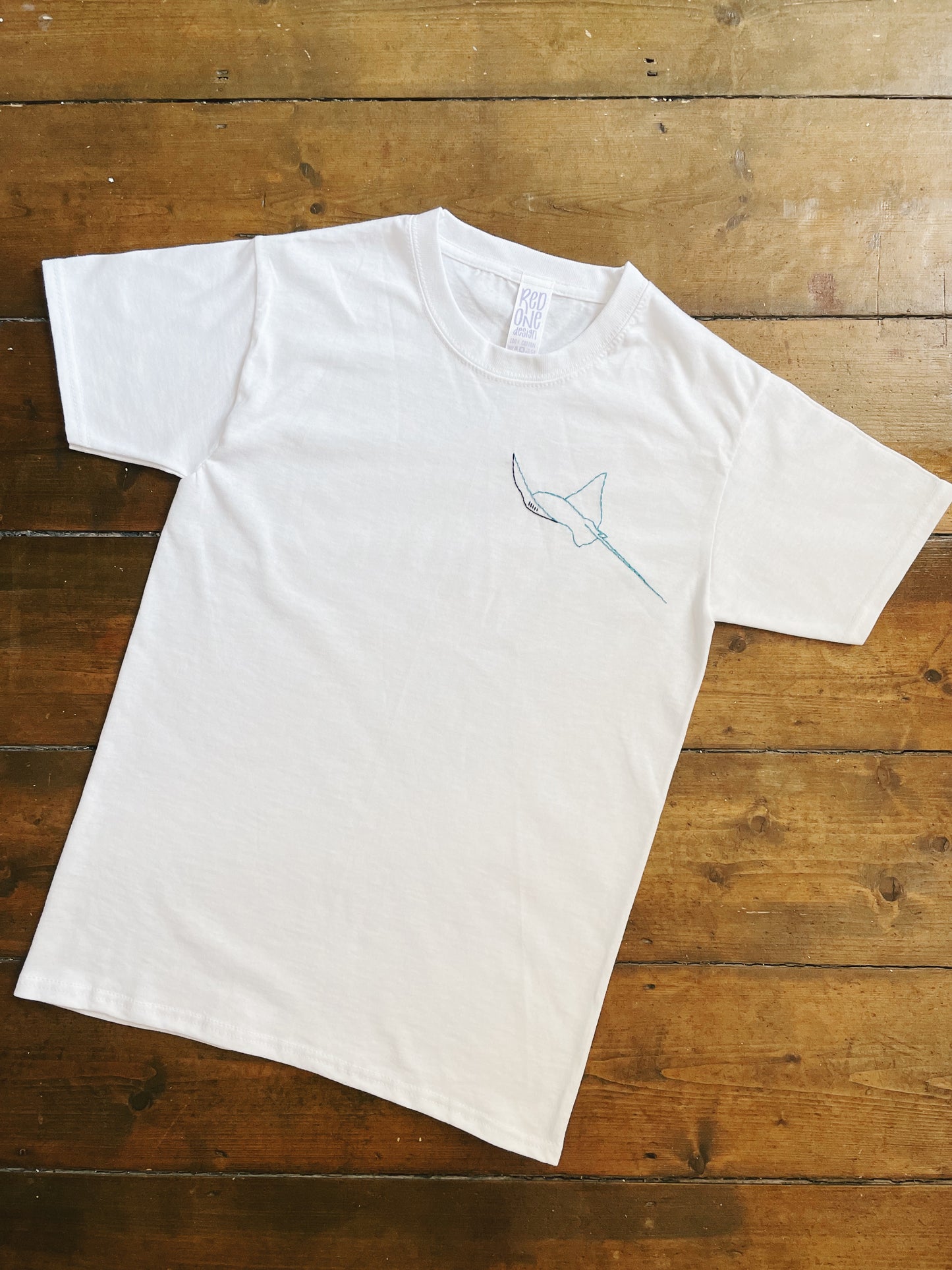 Stingray - Hand Embroidered Unisex T-Shirt