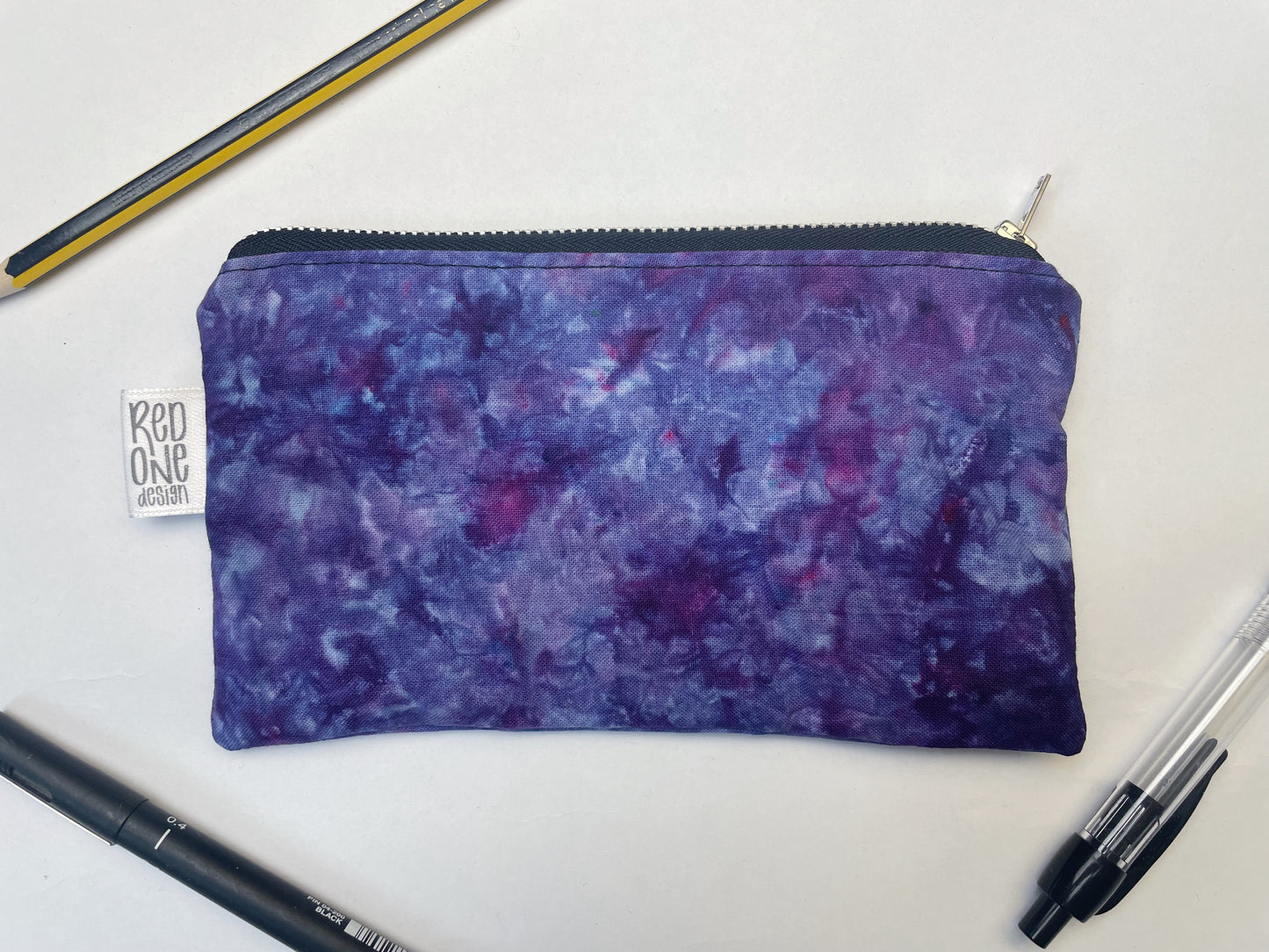 Handmade Ice Dye Zip Pouch | Colourful Pencil Case | Small Coin Purse Make-up Pouch
