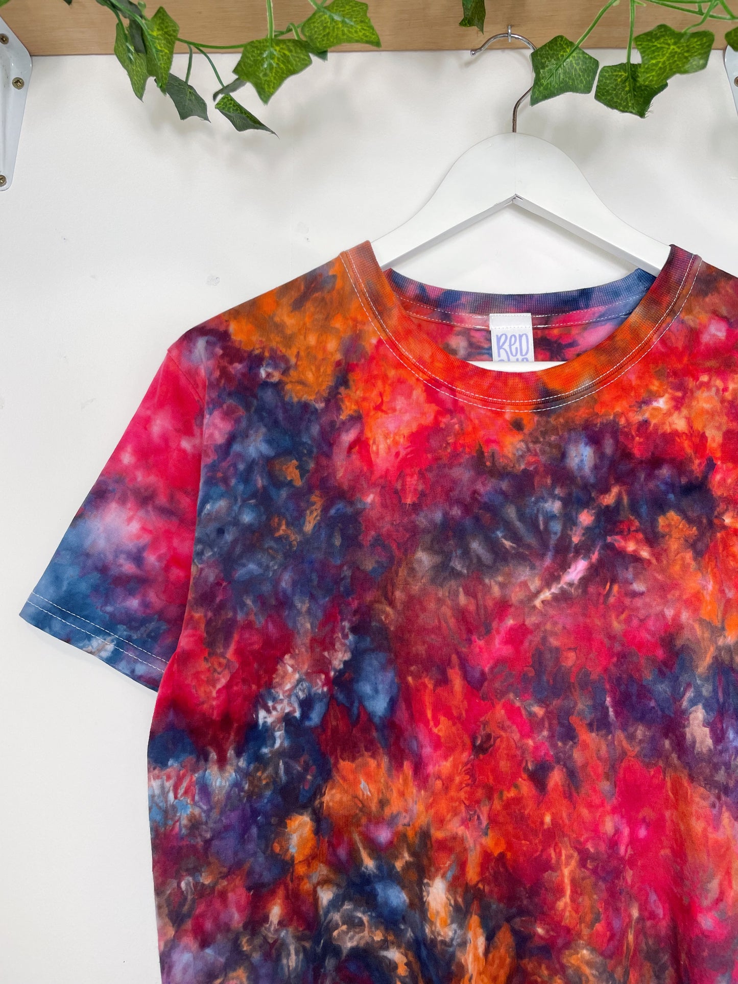 S | Ice Dye Red Galaxy Hand Dyed Ice Tie Dye T-Shirt