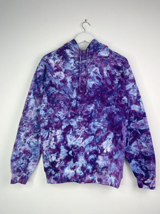 S | Ice Dye Purple Hand Dyed Pullover Hoodie