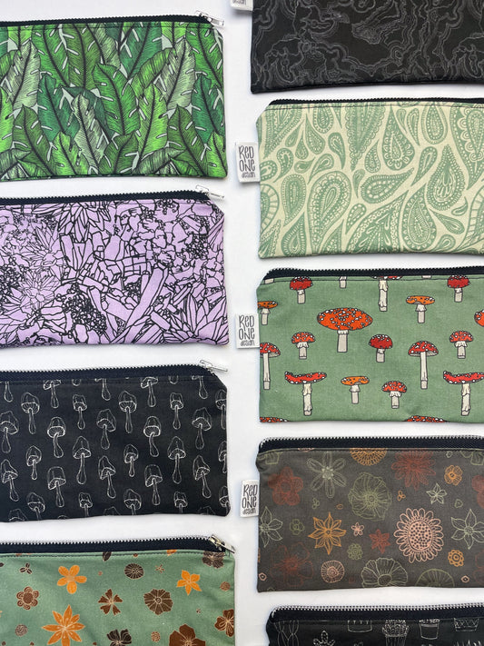 Handmade Zip Pouch | Printed Pencil Case | Small Coin Purse Make-up Pouch