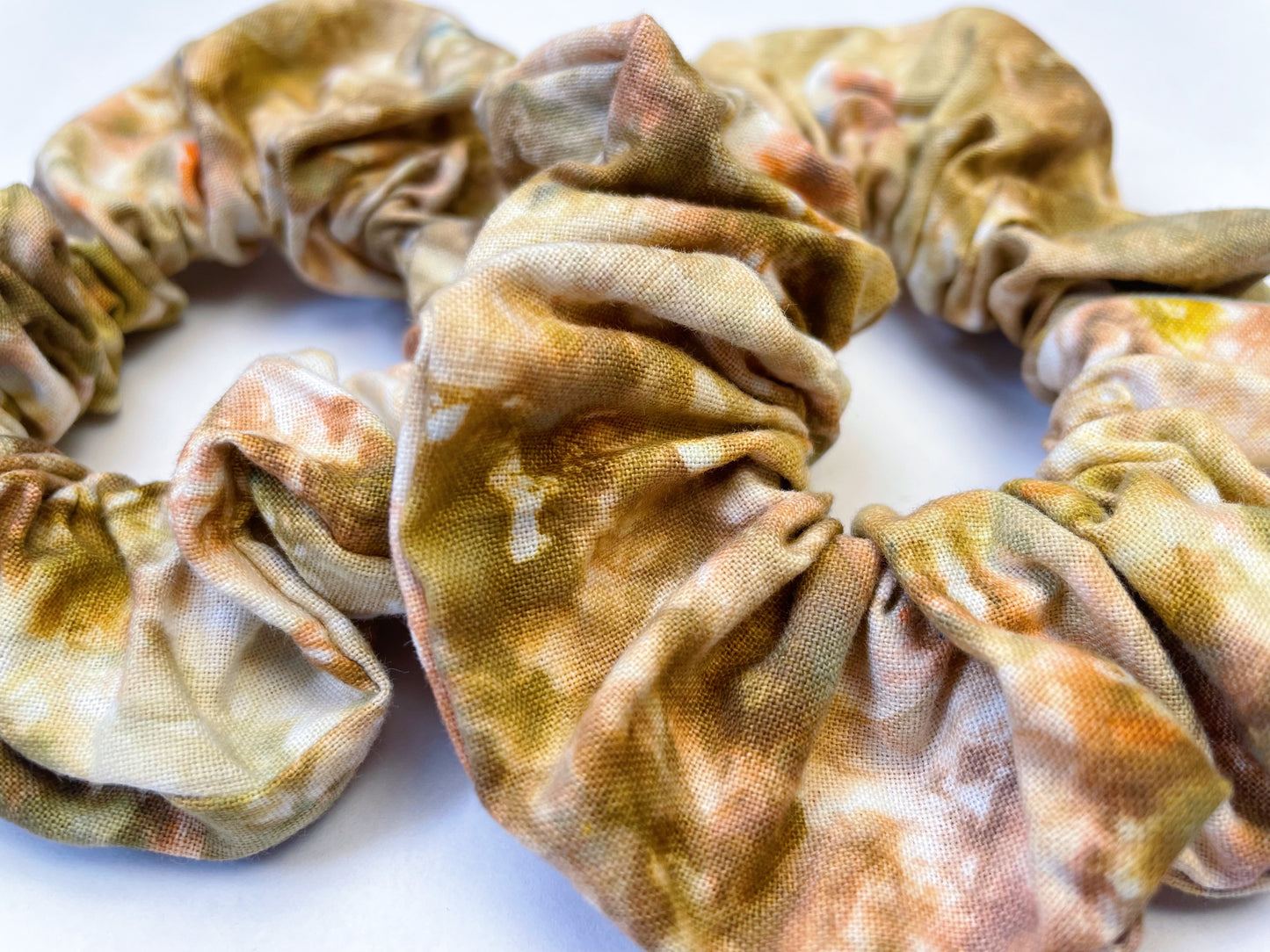 Light Brown Ice Dye Handmade Cotton Scrunchie