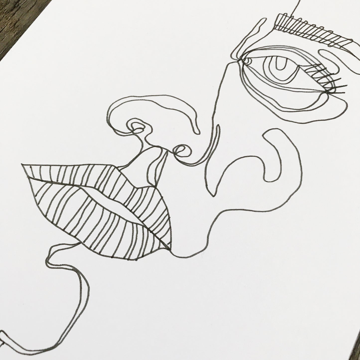 Hand Drawn Abstract Face Art Print
