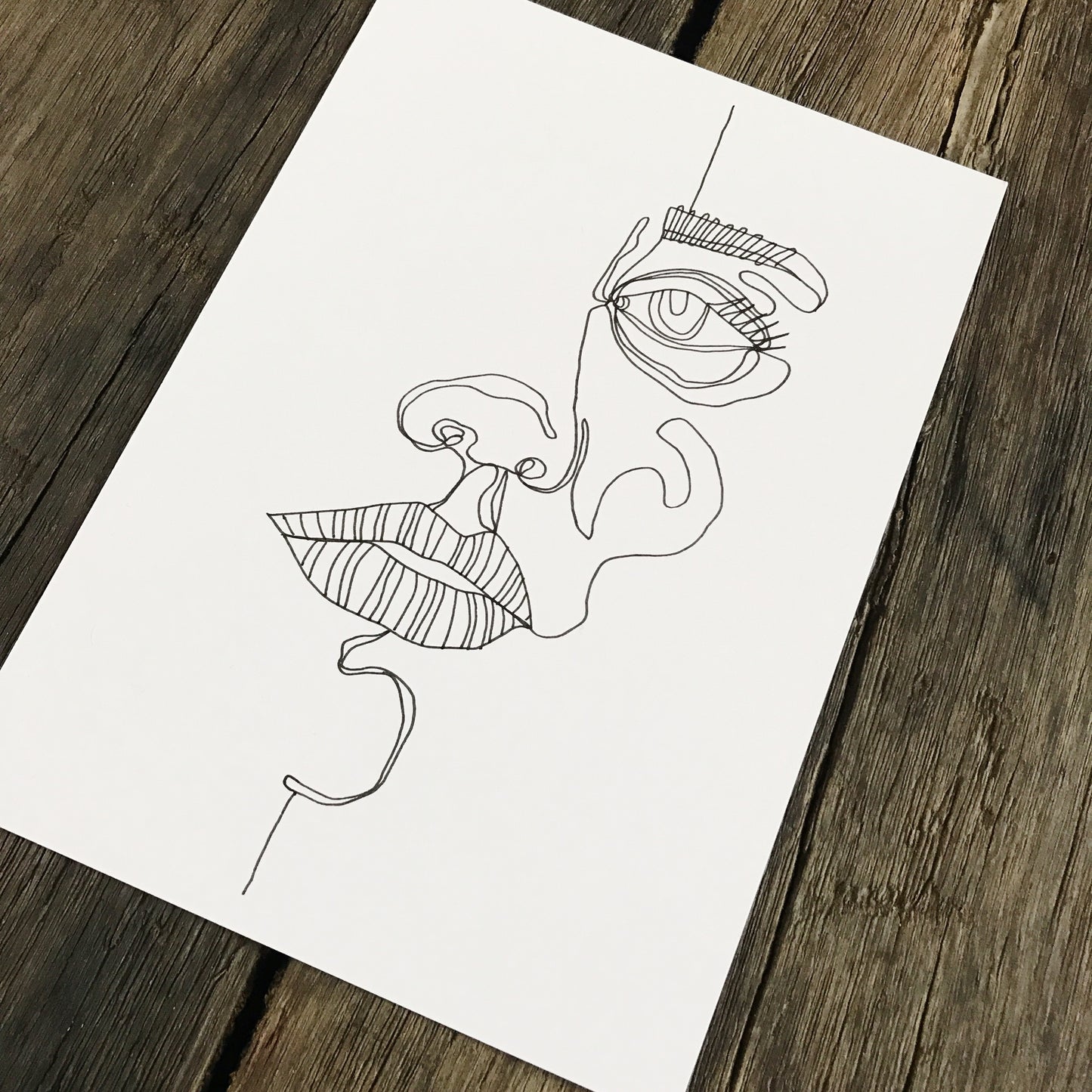 Hand Drawn Abstract Face Art Print