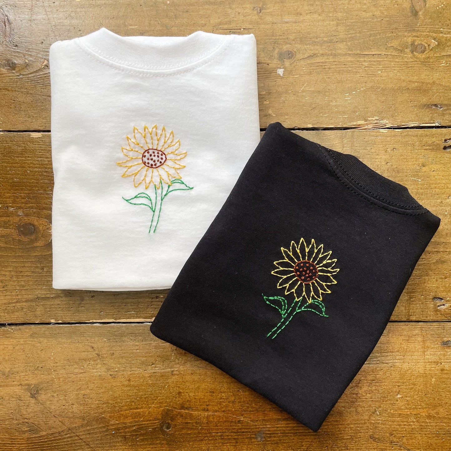 Sunflower | Hand Embroidered Unisex T-Shirt