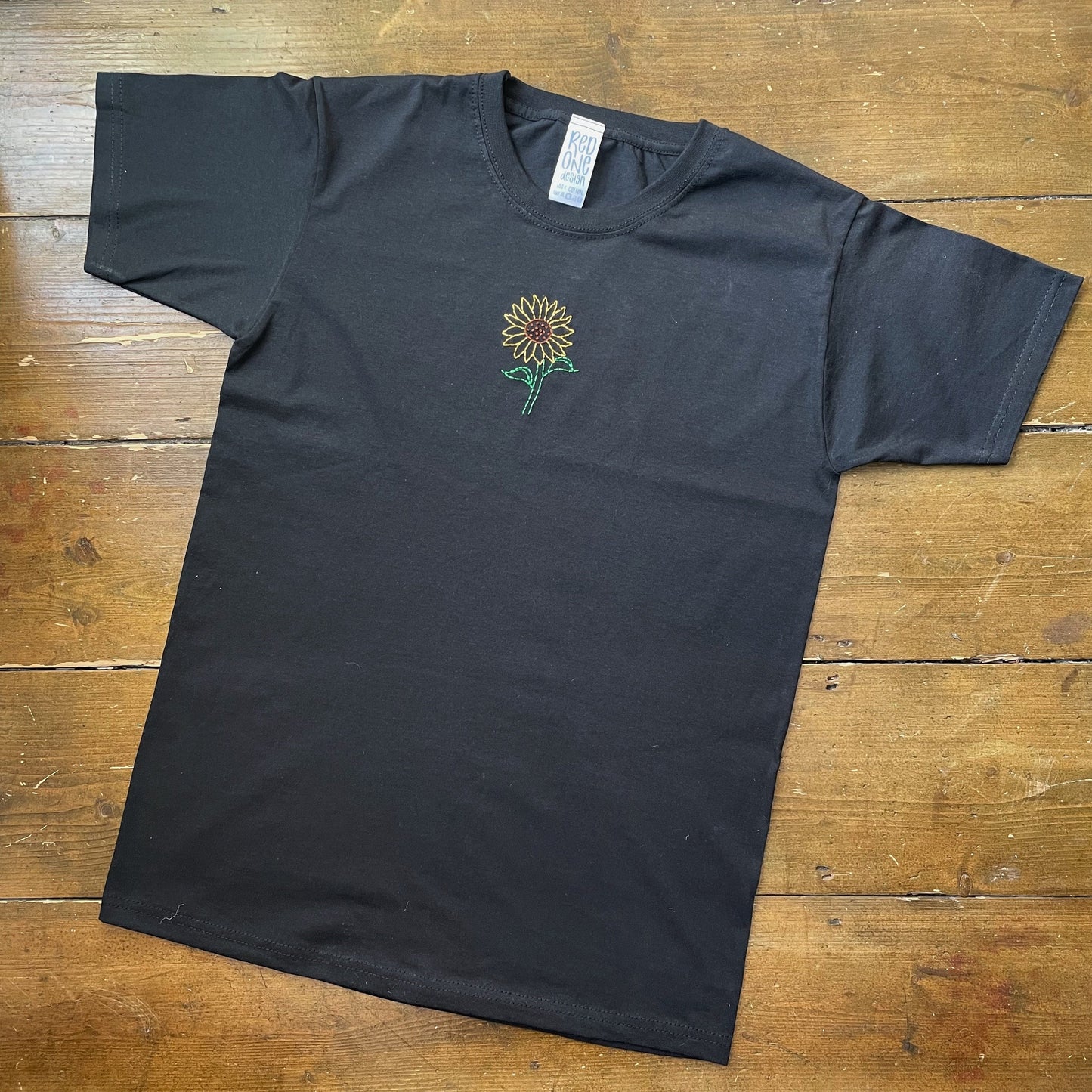 Sunflower | Hand Embroidered Unisex T-Shirt