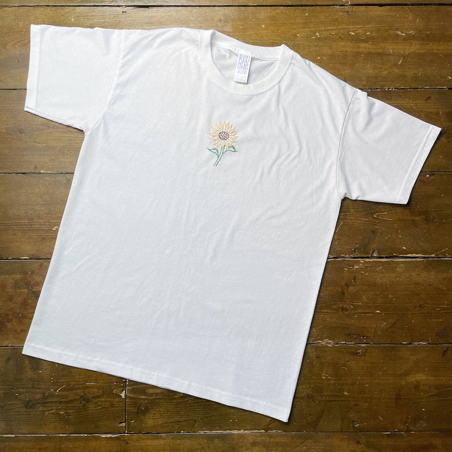 Sunflower | Hand Embroidered Unisex T-Shirt