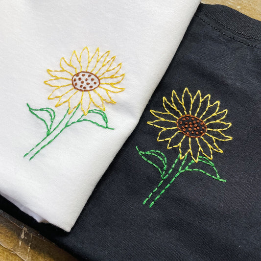 Sunflower | Hand Embroidered Unisex T-Shirt