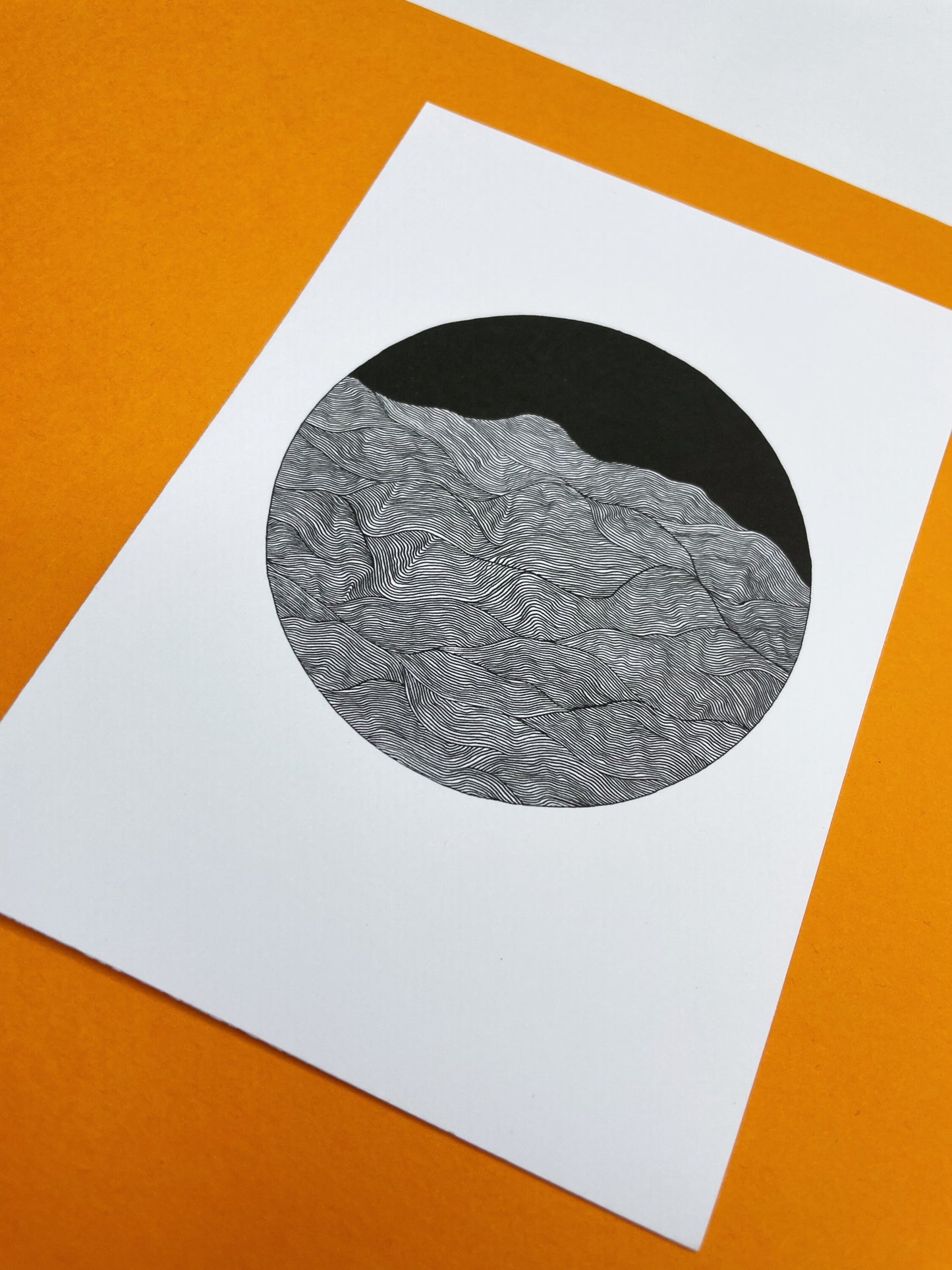 Mountains Linear Art Print | Wallart Decor Home
