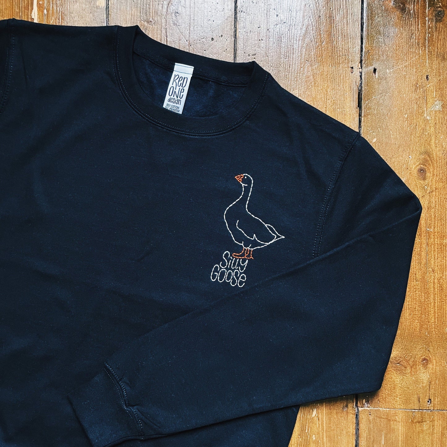 Silly Goose Hand Embroidered Sweatshirt