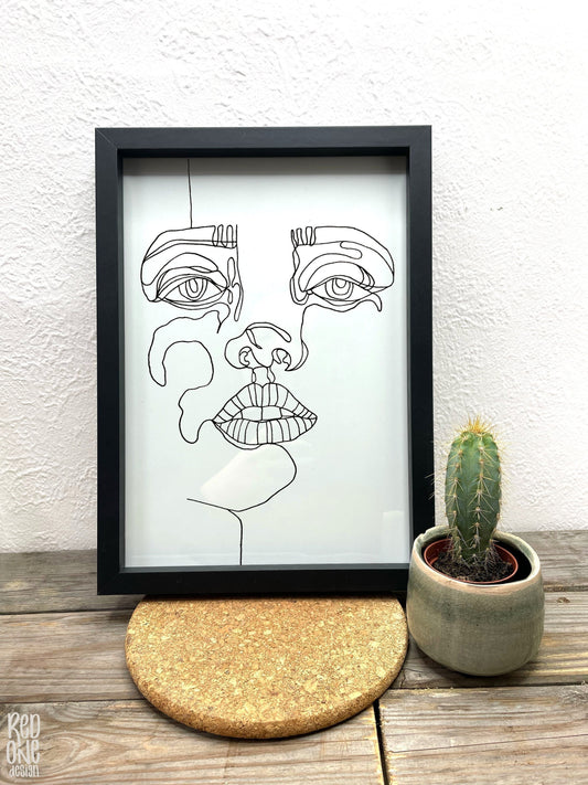 Continuous Line Face Art Print | Wallart Abstract Face Home Decor