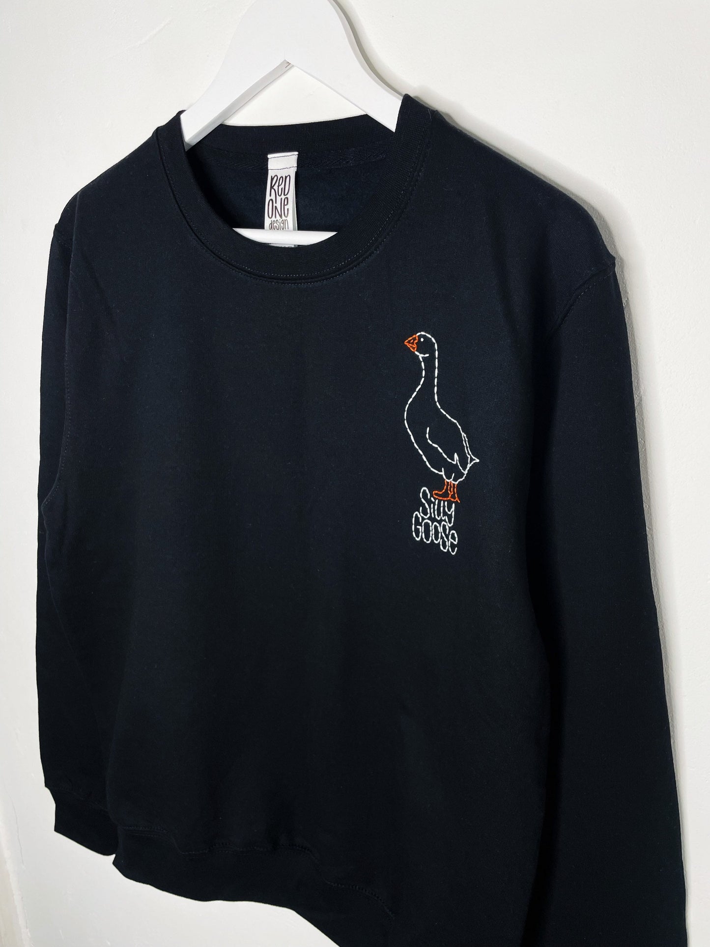Silly Goose Hand Embroidered Sweatshirt