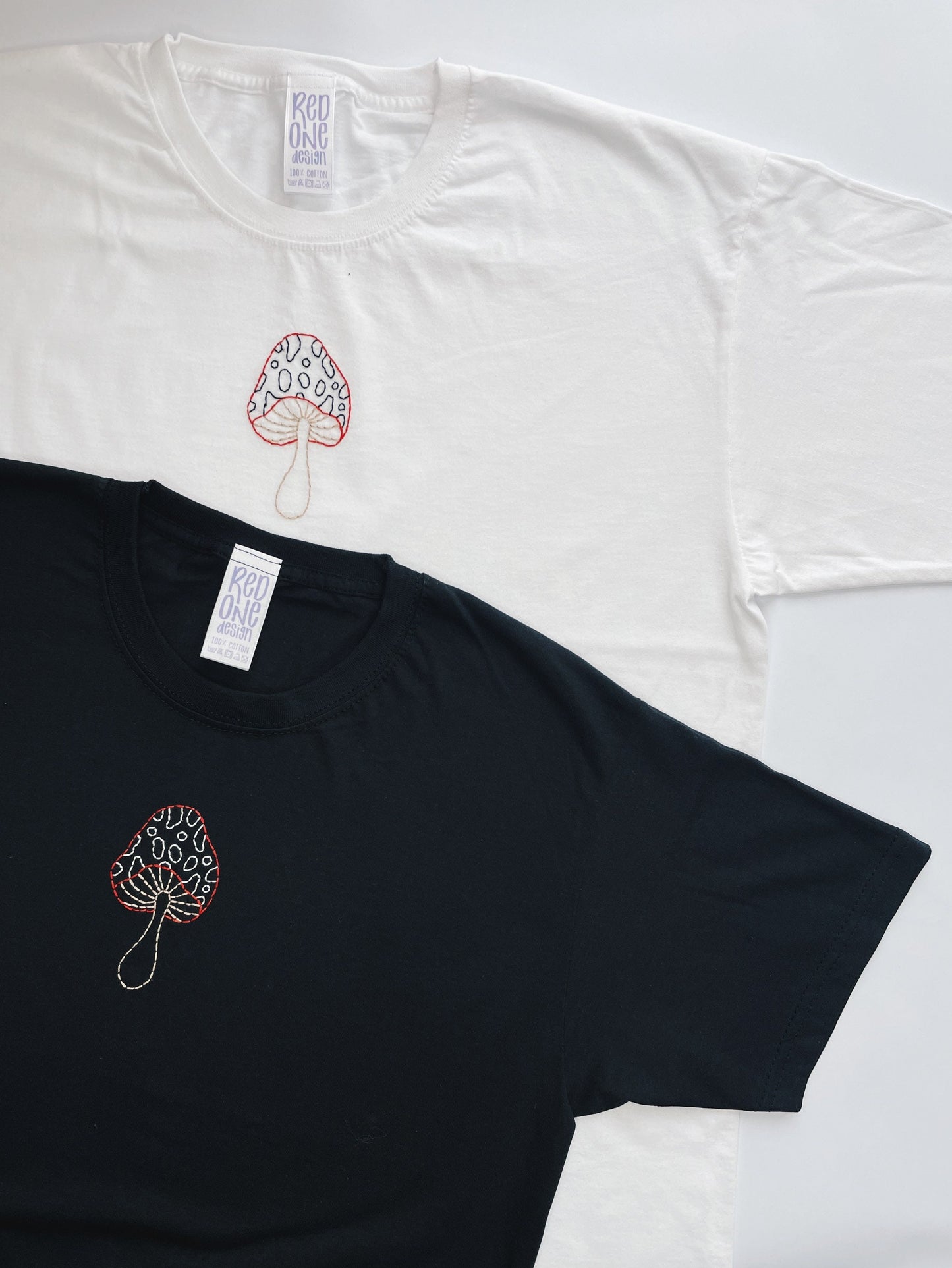 Mushroom | Hand Embroidered Unisex T-Shirt