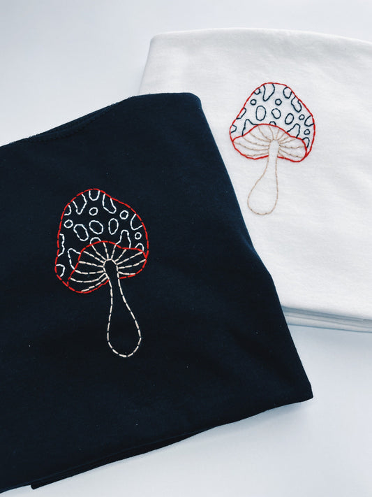 Mushroom | Hand Embroidered Unisex T-Shirt