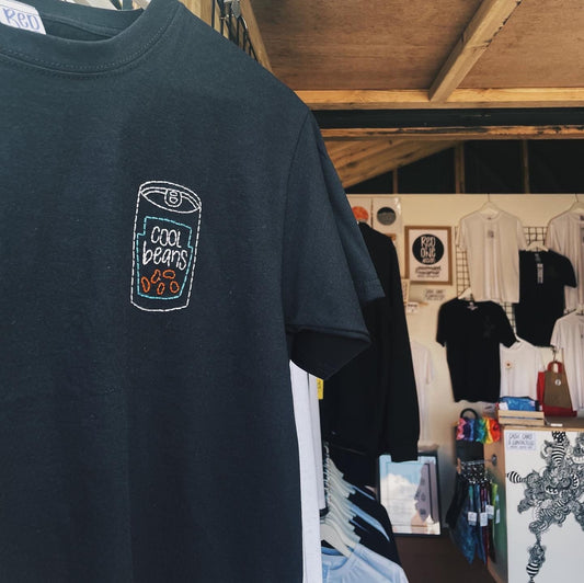Cool Beans - Hand Embroidered Unisex T-Shirt