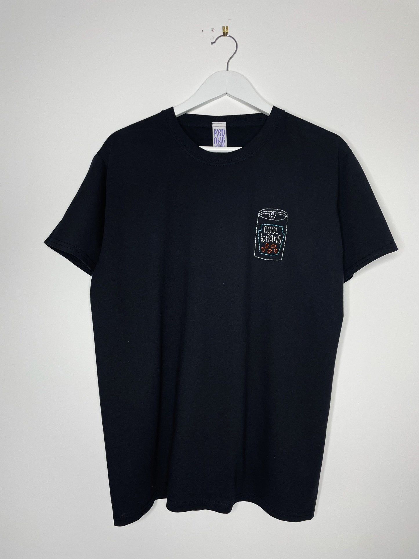 Cool Beans - Hand Embroidered Unisex T-Shirt