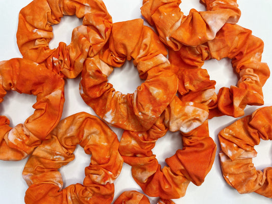 Orange Ice Dye Handmade Cotton Scrunchies