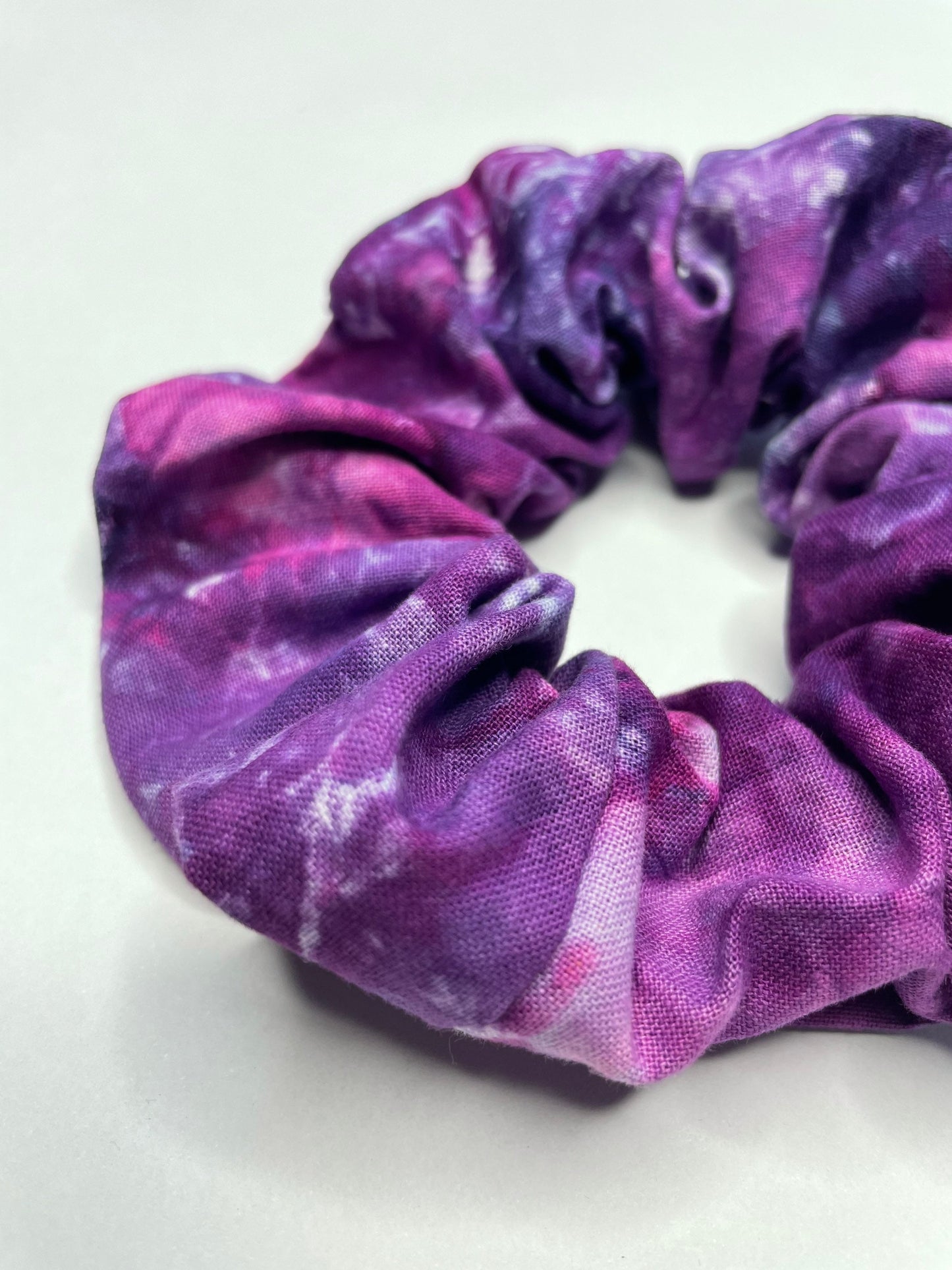 Purple Ice Dye Handmade Cotton Scrunchies