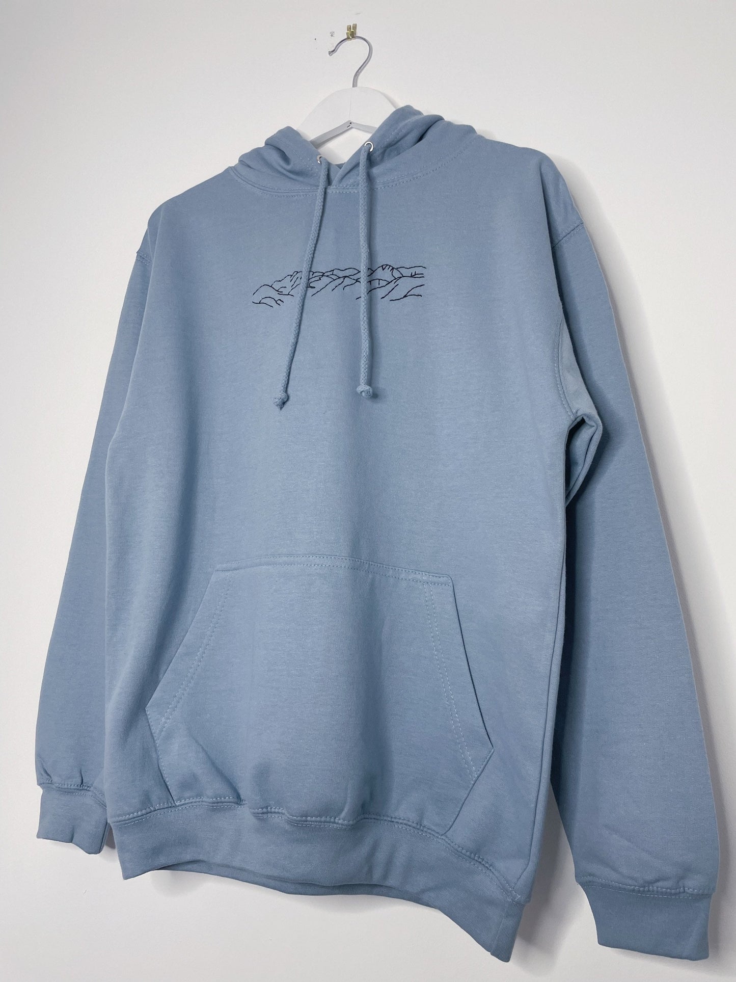 Mountain Hand Embroidered Unisex Pullover Hoodie