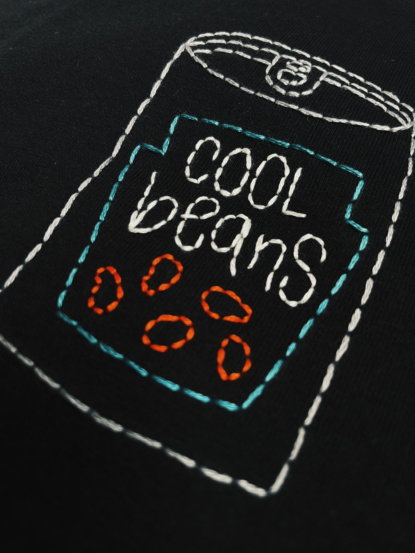 Cool Beans - Hand Embroidered Unisex T-Shirt