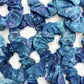 Ocean Blue Ice Dye Handmade Cotton Scrunchies