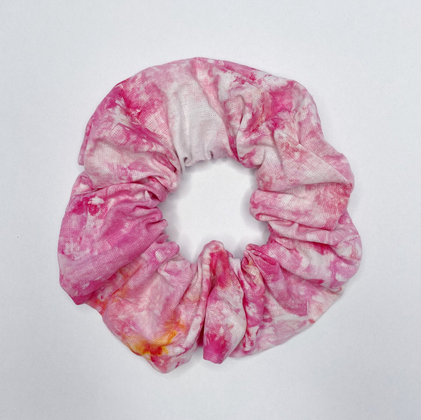 Pink Ice Dye Handmade Cotton Scrunchies
