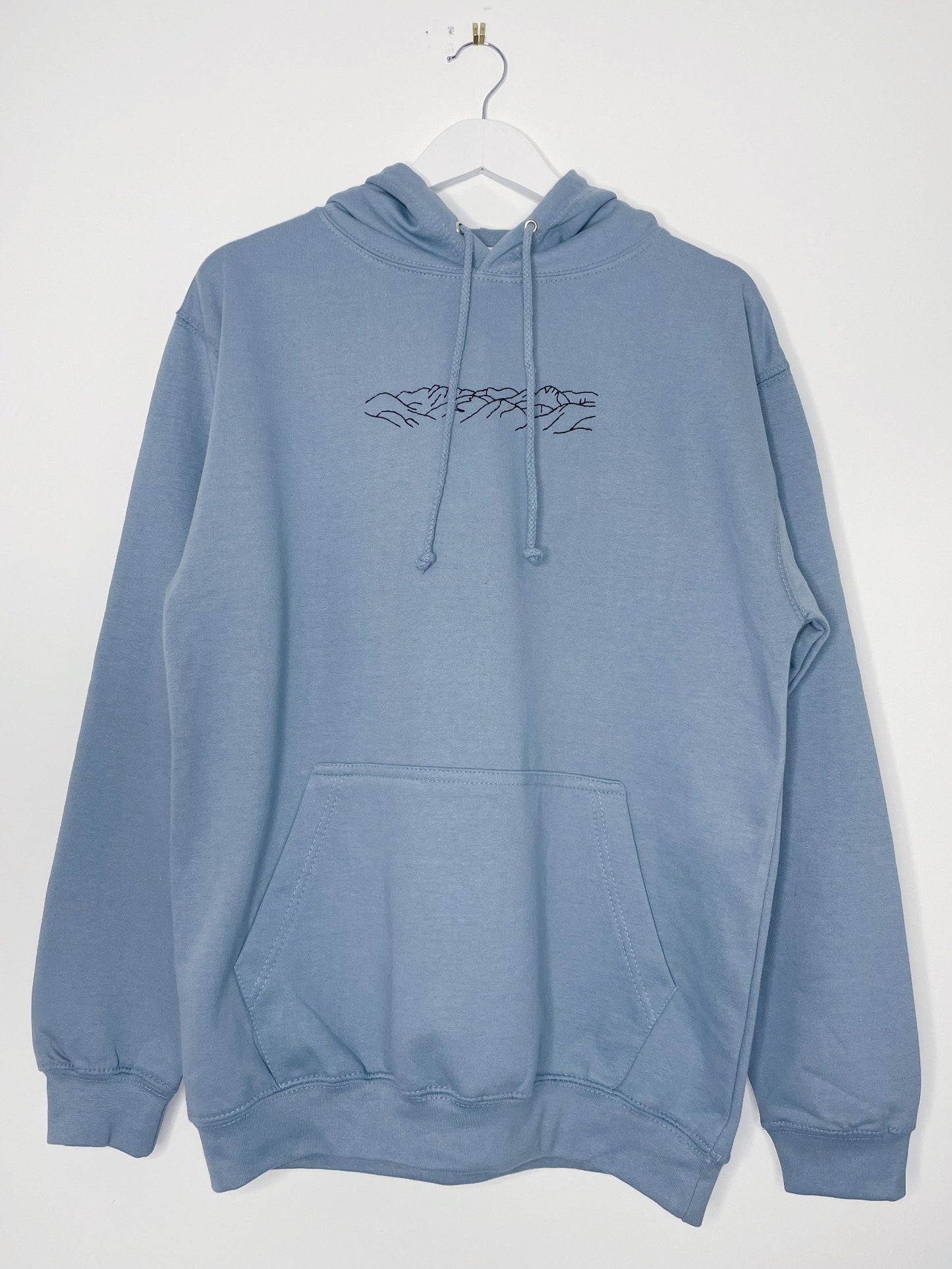 Mountain Hand Embroidered Unisex Pullover Hoodie