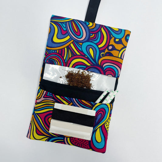 Handmade Tobacco Pouch | Abstract Print Tobacco Storage Cover