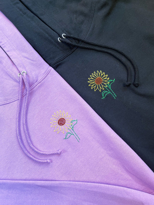 Hand Embroidered Sunflower Pullover Hoodie | All sizes