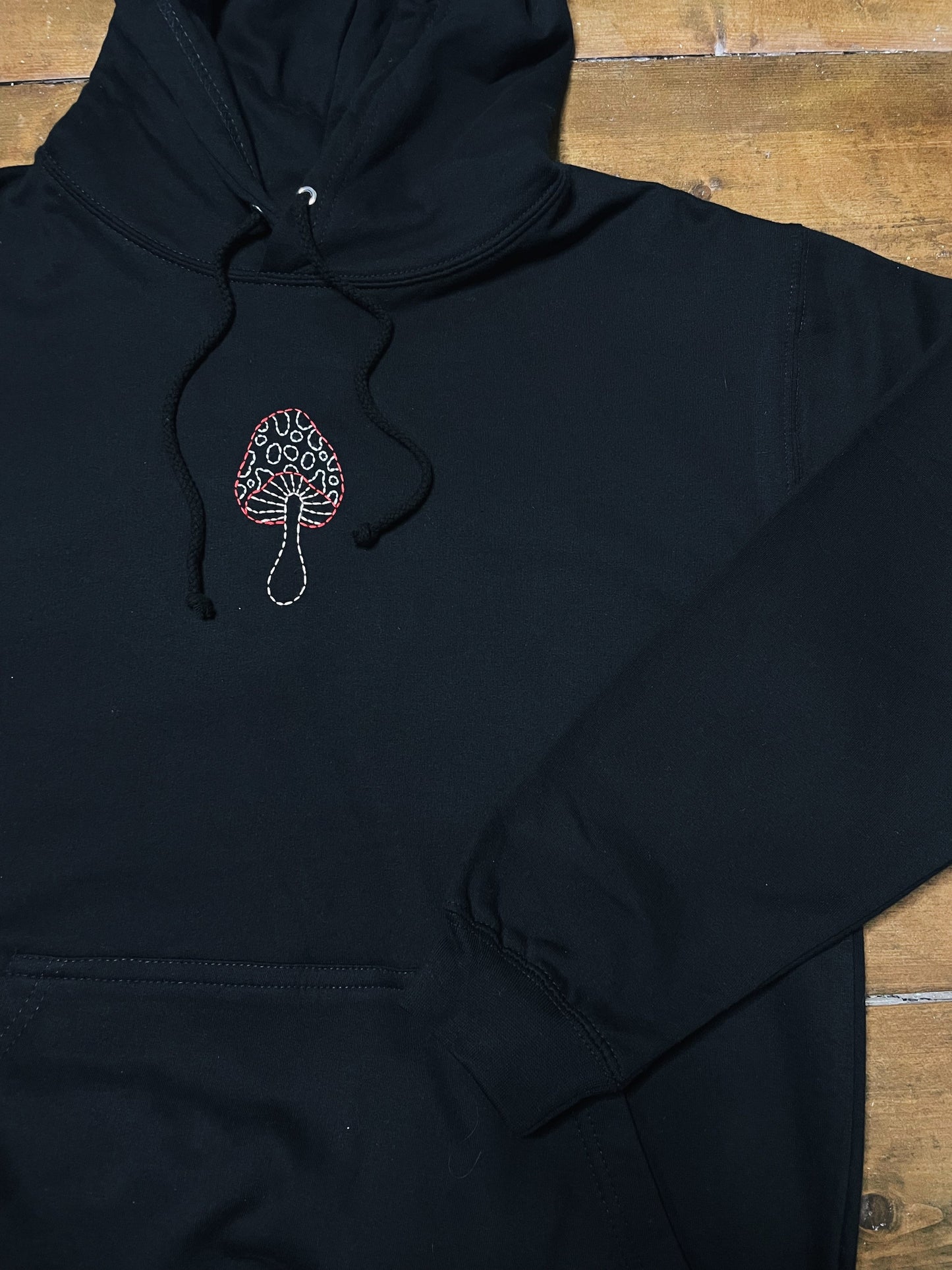 Mushroom Hand Embroidered Unisex Hoodie