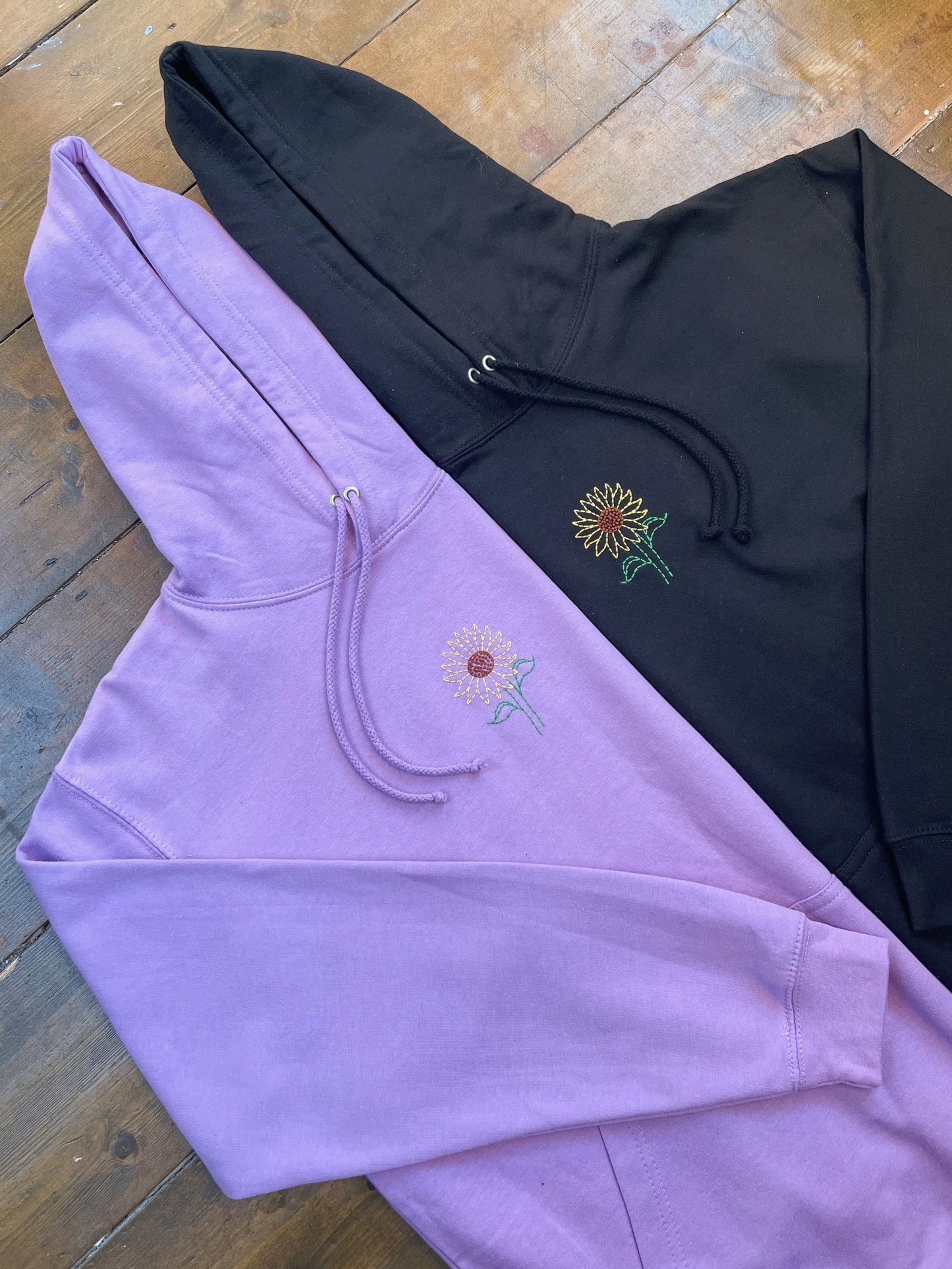 Hand Embroidered Sunflower Pullover Hoodie | All sizes