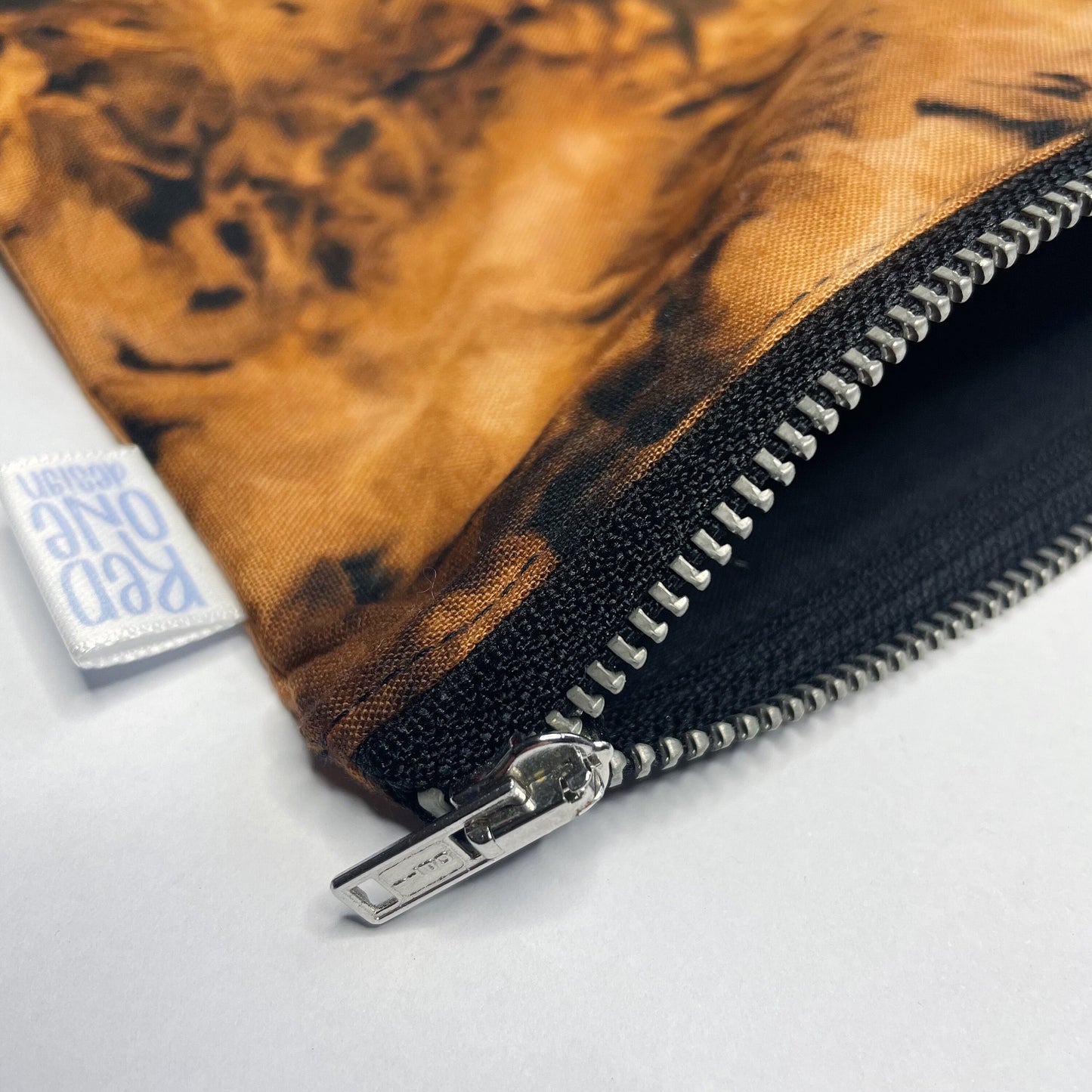 Handmade Ice Dye Zip Pouch | Reverse Tie Dye Pencil Case | Ice Dyed Make-up Pouch