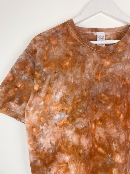 M | Ice Dye Brown Hand Dyed Ice Tie Dye T-Shirt