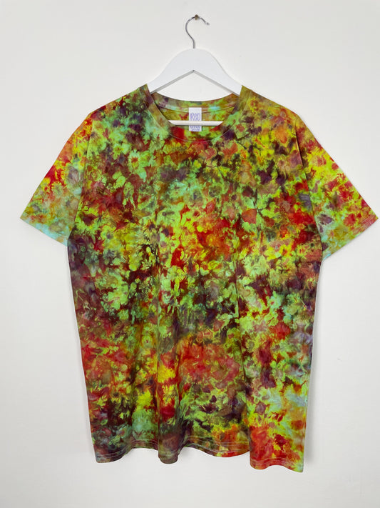 XL | Ice Dye Rainbow Multicolour Hand Dyed Ice Tie Dye T-Shirt