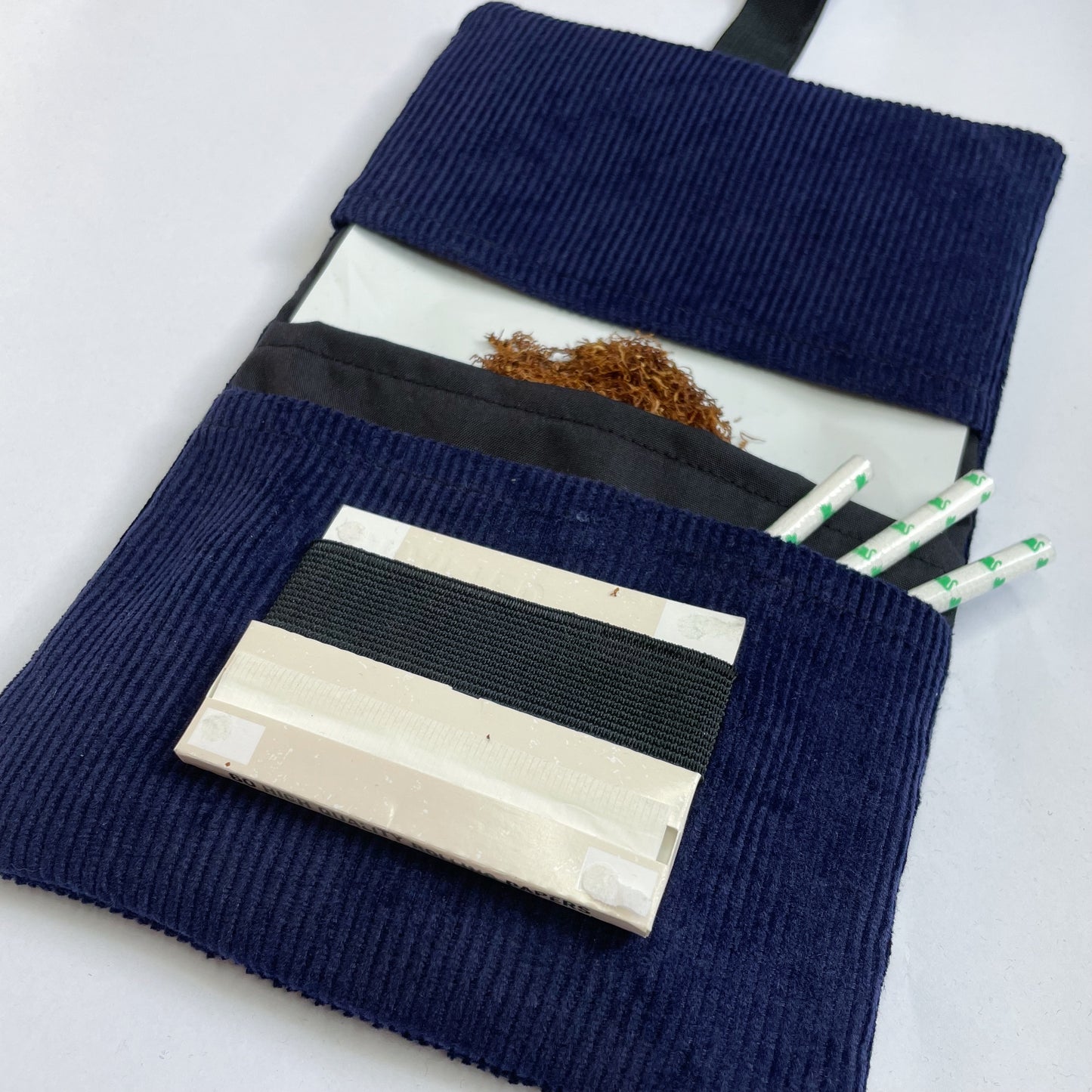 Handmade Tobacco Pouch | Navy Corduroy Tobacco Storage Cover