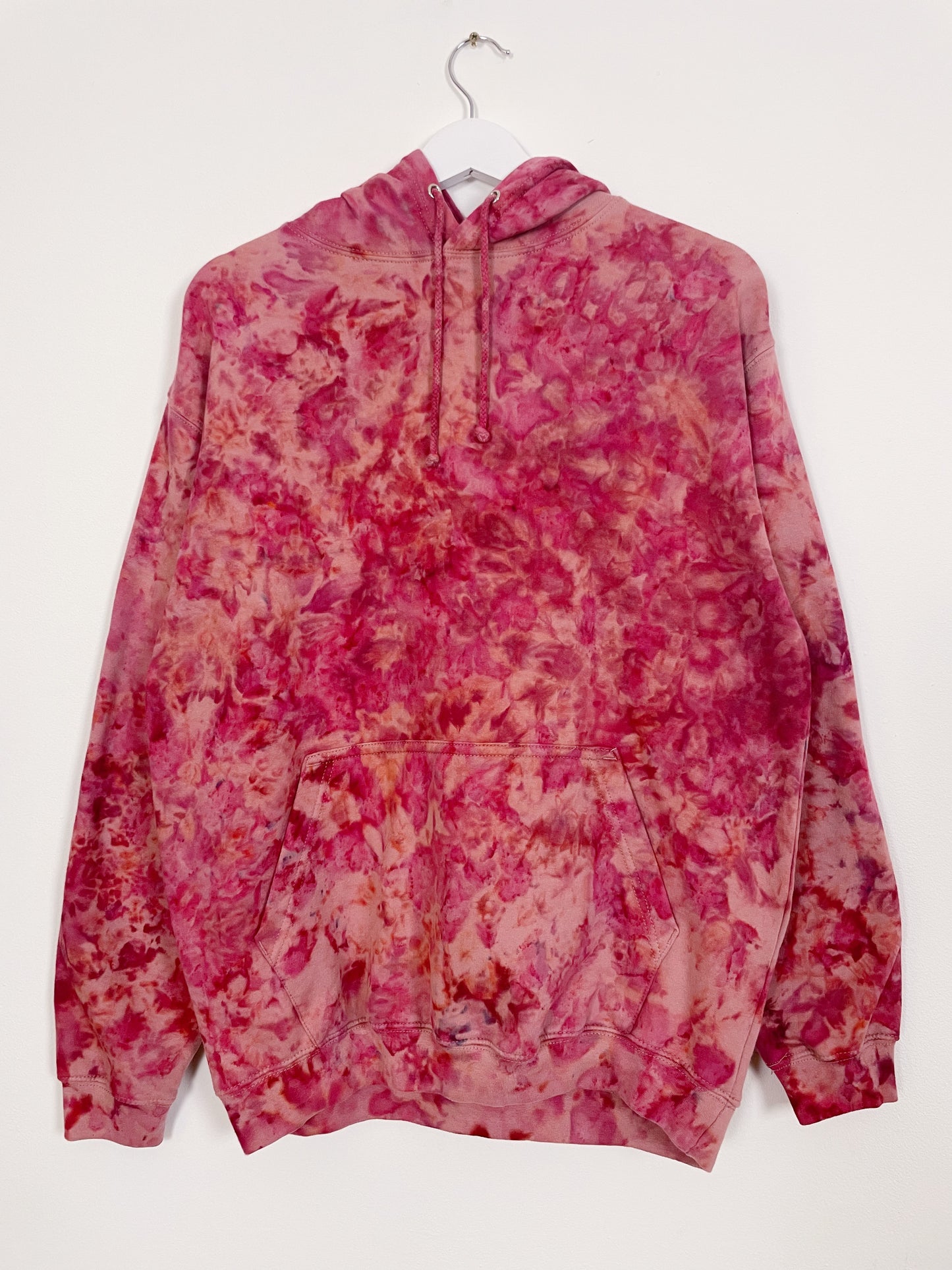 M | Ice Dye Crushed Raspberry Hand Dyed Pullover Hoodie