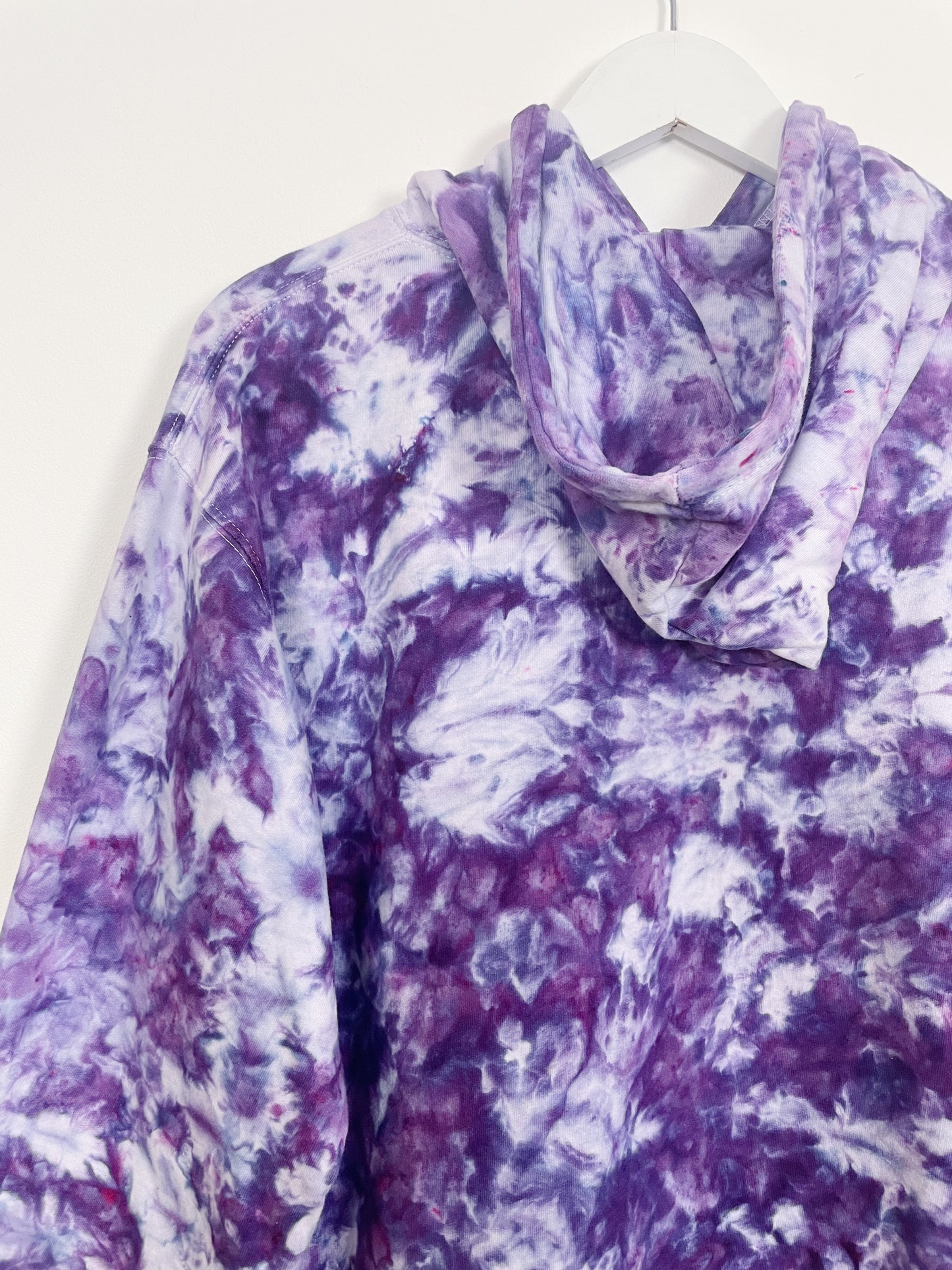 M | Ice Dye Purple Hand Dyed Pullover Hoodie