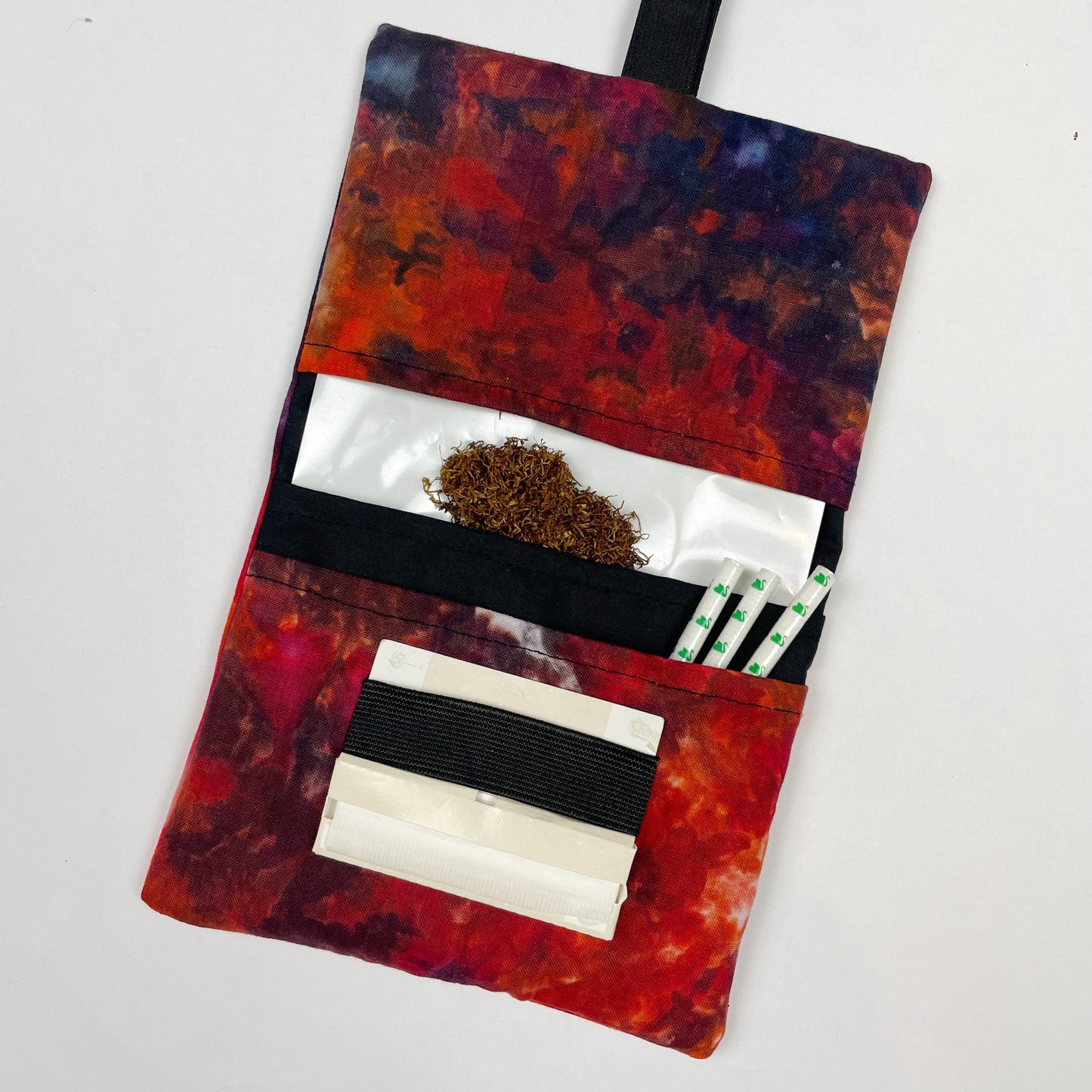 Handmade Red Galaxy Ice Dye Tobacco Pouch